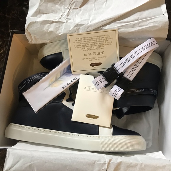 $695 Buscemi 100 mm Sport Leather Hightop trainers